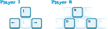 Move your bunny with the arrow keys (D, G & R for 2nd player).